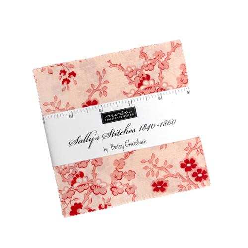Sally's Stitches Charm Pack 42 five-inch fabric squares by Betsy Chutchian for Moda Fabrics
