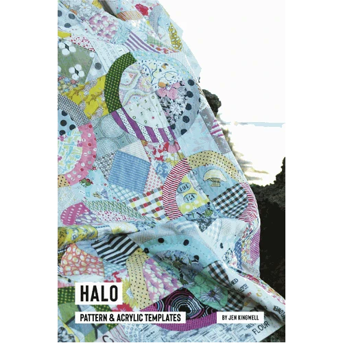 Halo quilt pattern and On The Hour Mylar Template Set by Jen Kingwell Designs with acrylic templates and sewing instructions