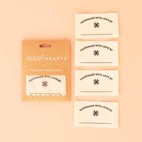 Write On Labels Handmade with Love organic cotton customizable stitch-on tags by Sarah Hearts