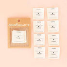 Organic cotton Write On Labels for handmade projects by Sarah Hearts, black screen print, washable pack of 8