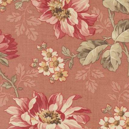 Joie De Vivre Angelique Florals Clay fabric by French General with vintage floral print in pink and beige tones