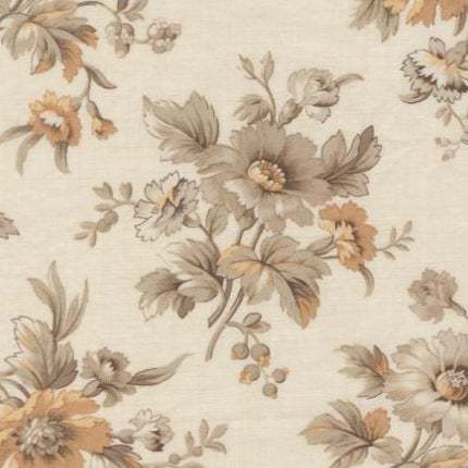 Joie De Vivre Cosmos Florals fabric with soft vintage floral print by French General for Moda Fabrics