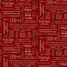 United We Stand colonial America red fabric with patriotic historical text by Chestnut House Studios