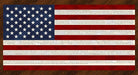 United We Stand red and navy vintage American flag fabric panel by Chestnut House Studios