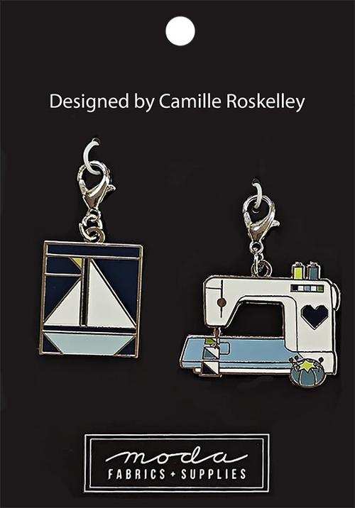 Sailboat sewing machine zipper pull set by Camille Roskelley for Moda, 2 count