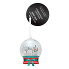Ornament Snowglobe with sewing machine design and festive bow by Cathe Holden for Moda
