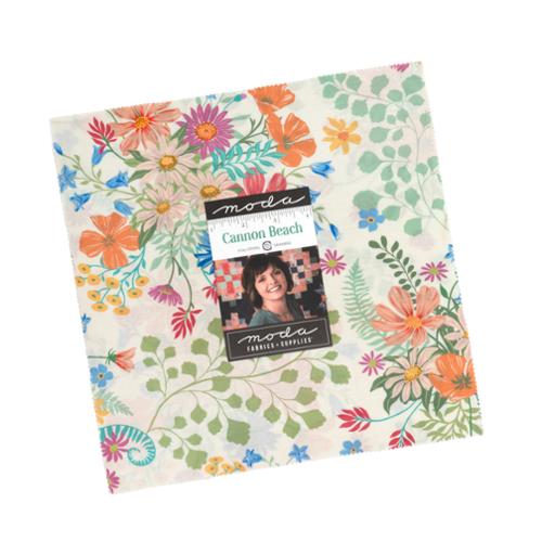 Cannon Beach Layer Cake 42 10-inch fabric squares by Crystal Manning for Moda Fabrics with Pacific Northwest inspired florals and coastal colors