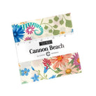 Cannon Beach Charm Pack by Crystal Manning featuring 42 colorful 5-inch fabric squares with floral and coastal Pacific Northwest designs