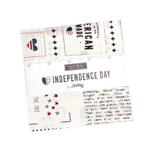 Independence Day Charm Pack 42 patriotic 5-inch fabric squares by Sweetwater for Moda Fabrics