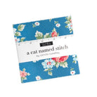 A Cat Named Stitch Charm Pack 42 five-inch fabric squares featuring cats and vintage florals
