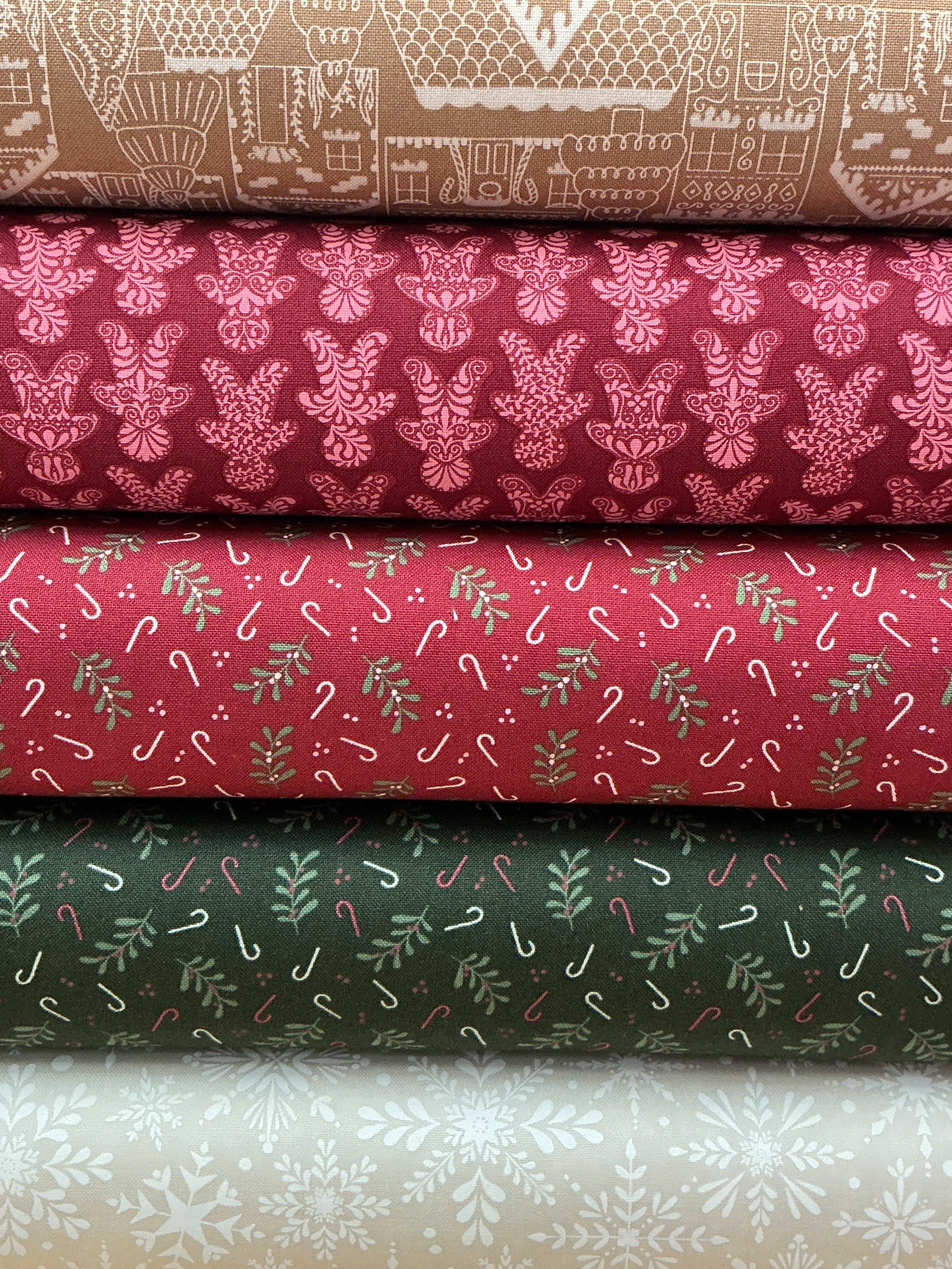 Gingerbread 5 Yard Bundle with 5 coordinating 1-yard fabric cuts