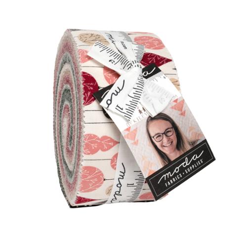 Gingerbread Lane Jelly Roll by Kiley Ferons Christmas fabric with gingerbread houses and holiday motifs