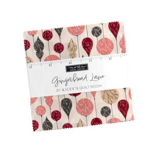 Gingerbread Lane Fat Quarter Bundle Christmas fabric charm pack with gingerbread houses and holiday motifs