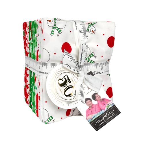 Snow Time Fat Quarter Bundle fabric featuring snowmen and holiday prints by Me and My Sister Designs