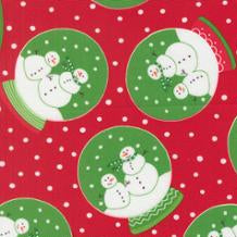 Snow Time holiday fabric with snowmen and poinsettia red by Me & My Sister for Moda Fabrics