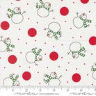 Snow Time Winter White fabric with festive snowmen and holiday motifs by Me & My Sister for Moda Fabrics