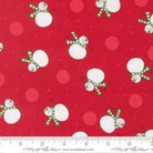 Snow Time fabric by Me & My Sister featuring poinsettia red holiday designs for Christmas quilts and décor
