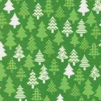 Snow Time festive Christmas fabric by Me & My Sister with snowmen and holiday motifs in Evergreen color