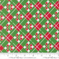 Snow Time Evergreen 22505 13 Christmas fabric with snowmen, snowflakes, and holiday trees by Me & My Sister for Moda Fabrics