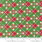 Snow Time Evergreen 22505 13 Christmas fabric with snowmen, snowflakes, and holiday trees by Me & My Sister for Moda Fabrics