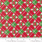 Snow Time Christmas fabric with snowmen and poinsettia red accents by Me & My Sister Designs for Moda Fabrics