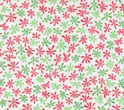 Close-up of Snow Time Winter White fabric with snowmen and holiday motifs by Me & My Sister for Moda Fabrics