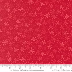 Snow Time fabric with poinsettia red holiday print by Me & My Sister for Moda Fabrics