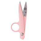 MetalGoose Thread Clipper 4.3" pink with aluminum handle and serrated stainless steel blades for precise cutting