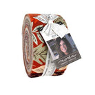Windfall Jelly Roll fabric strips by Stephanie Sliwinski showing autumn-inspired patterns with leaves, sunflowers, and pumpkins
