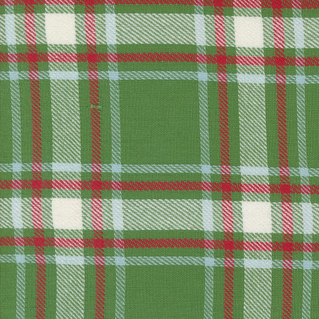 16" Classic Retro Holiday green plaid cotton toweling fabric by Stacy Hsu, Moda Fabrics