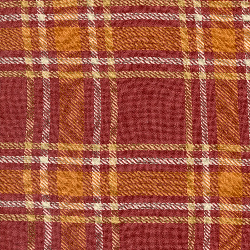 16" Classic Retro Holiday rust plaid toweling fabric by Stacy Hsu for Moda Fabrics, 100% cotton, 16-inch wide
