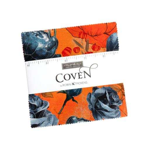Coven Charm Pack 42 fabric squares Halloween-themed by Robin Pickens for Moda Fabrics