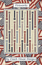 Fireworks Quilt Pattern by Barb Cherniwchan with colorful quilt design and 50x66 inch size
