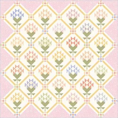 Mayflowers Quilt Kit 78x78 Pastel Prairie by Heather Briggs for Moda Fabrics