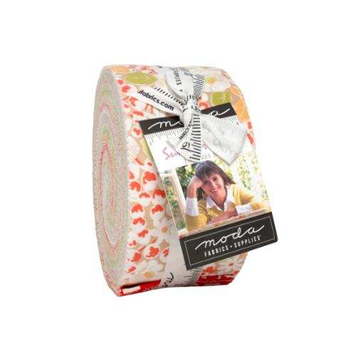 Summers End Fat Quarter Bundle Jelly Roll fabric strips with warm floral patterns by Joanna Figueroa for Moda Fabrics