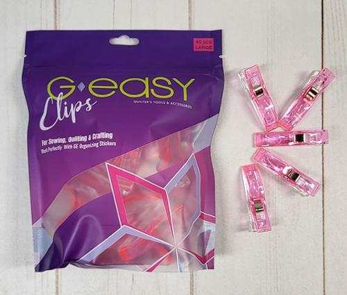 GEasy Organizing Clips Large Pink by G.E. Designs for quilting and crafting organization