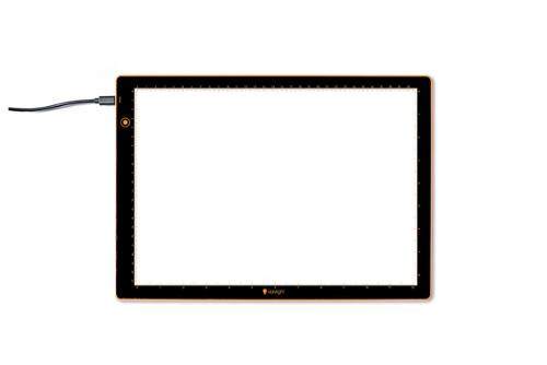 Wafer 1 Light Pad LED tracing pad with adjustable brightness and built-in ruler guide, USB rechargeable, 14x10 inches