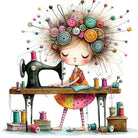 Pakaroo Panel Flower Tier design on small 7.5x7.5 inch canvas with hoop and needle illustration