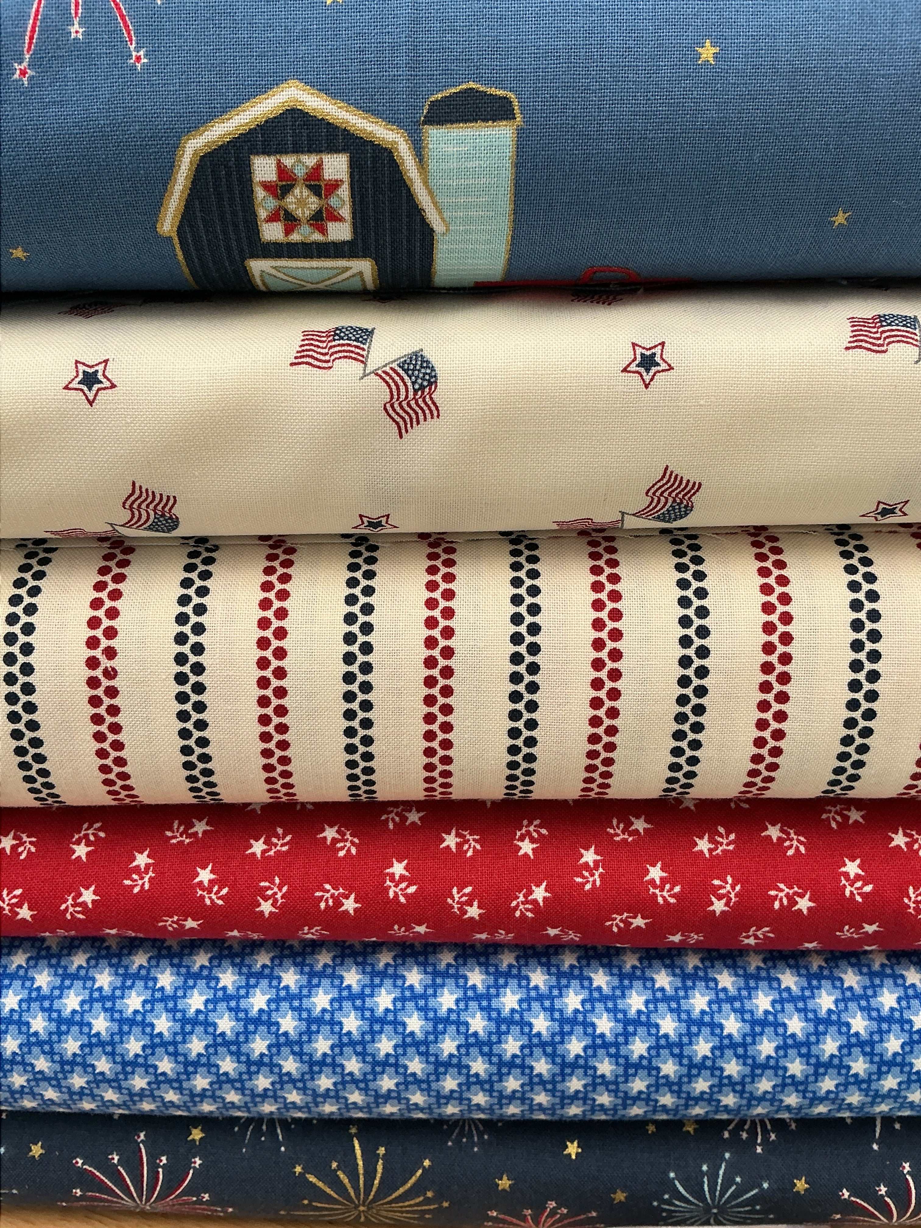 Six half-yard fabric cuts in Six-Pack Party Bundle for quilt making