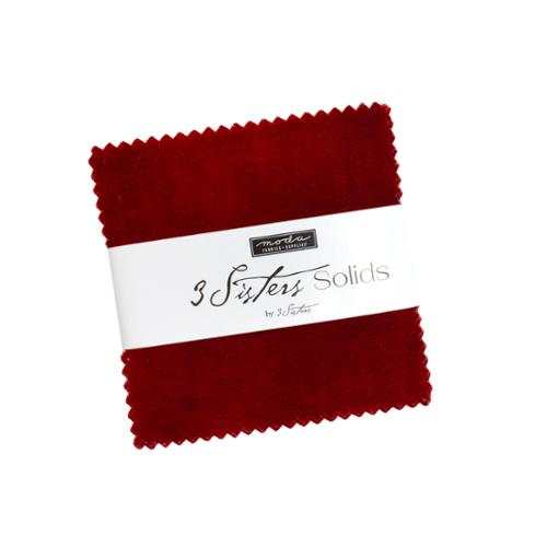 3 Sisters Solids Charm Pack with 42 pre-order fabric squares by Moda Fabrics