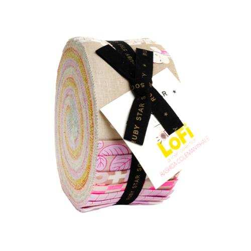 Pre-order Lofi Linen Jelly Roll fabric pack by Rashida Coleman Hale in warm autumn tones with 40 strips for quilting