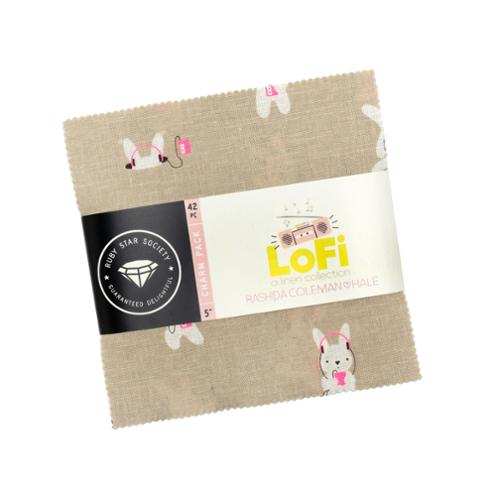 Pre-Order (42) Lofi Linen Charm Pack featuring warm autumn tones for quilting by Rashida Coleman Hale