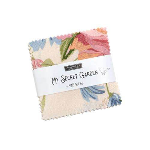 Pre-order My Secret Garden Mini Charm fabric pack by Stacy Iest Hsu with 42 floral 2.5-inch squares
