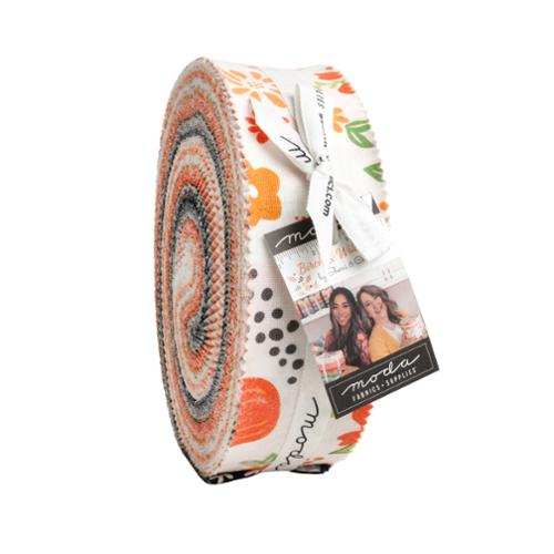 Birch & Willow Honey Bun pre-order fabric roll with autumn pumpkin spice colors by Moda Fabrics