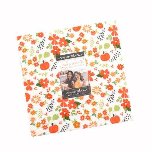 Birch & Willow Layer Cake fabric squares with autumn pumpkin spice floral design by Moda Fabrics pre-order