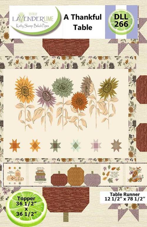 Thankful Table pattern table topper featuring Windfall fabric collection by Stephanie Sliwinski