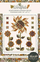 PATTERN (FTD 250) Sunflower Garden quilt pattern by Stephanie Sliwinski featuring yellow sunflowers and green leaves
