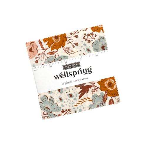 Wellspring Mini Charm pack with 42 floral fabric squares by Fancy That Design House for Moda Fabrics