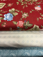 Three coordinating fabrics in a 3 Yard Quilt Bundle from Bella Rose Quilts for quilting and sewing projects