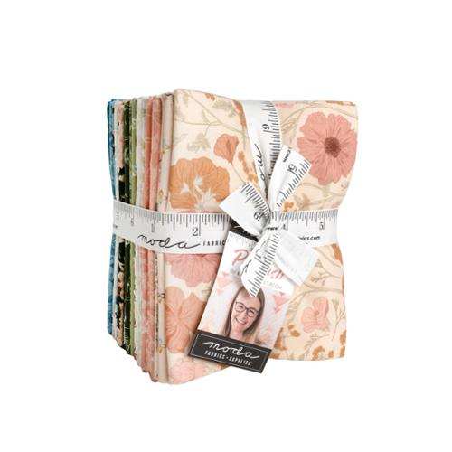 Petalush Fat Quarter Bundle by Kiley Ferons with 20 floral fabric pieces in warm dusty tones by Moda Fabrics